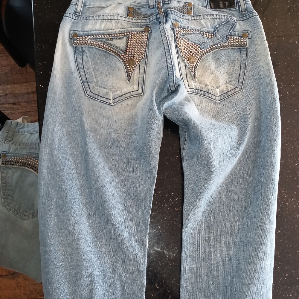 Robins Jeans 3 Blue 1 Black waist 34 and 36